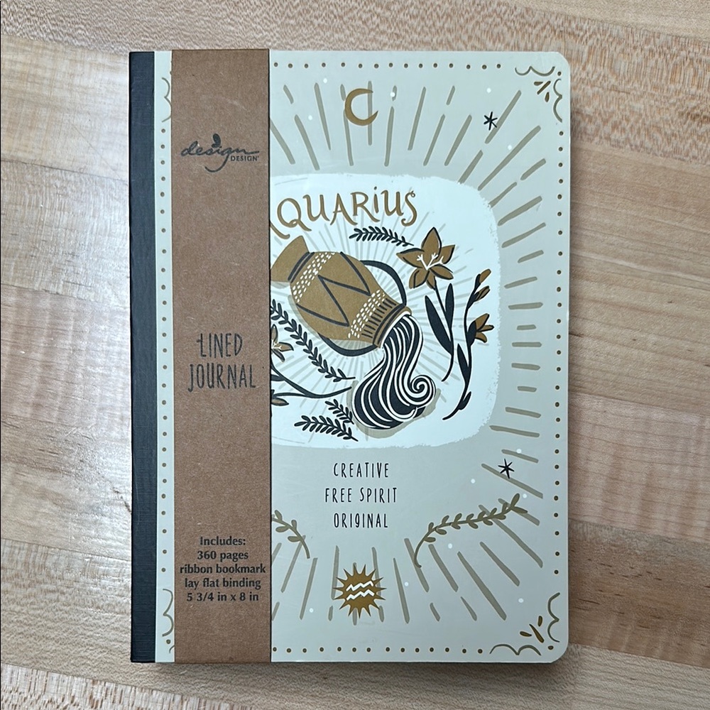 DesignDesign Aquarius Journal with Gold and Black Accents